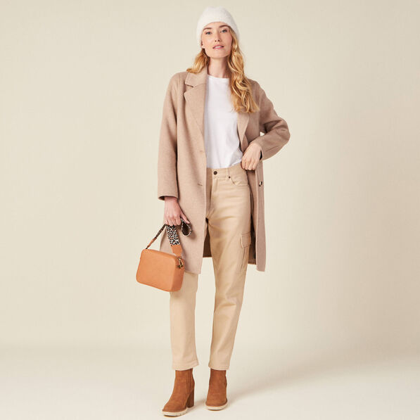 Pantalon cargo beige femme