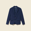 Blazer manches longues col tailleur bleu marine homme