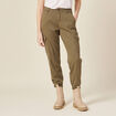 Pantalon battle 7/8&egrave;me taille standard vert kaki femme