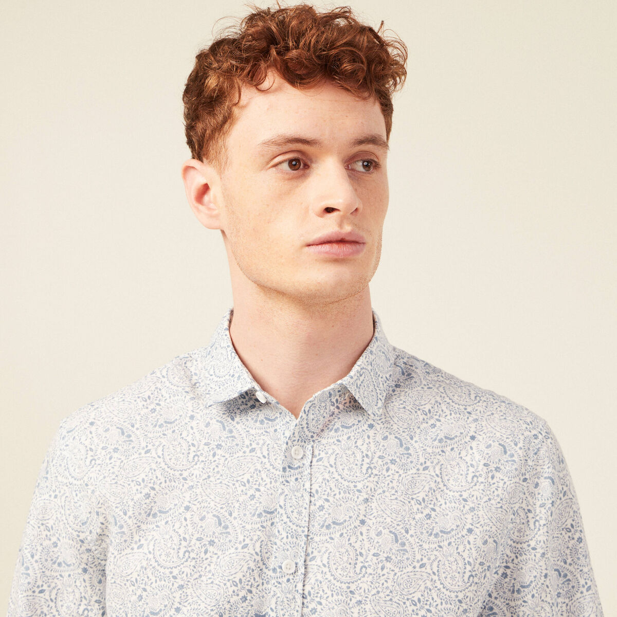 Chemise manches longues bleu homme