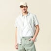 Chemise manches courtes vert olive homme