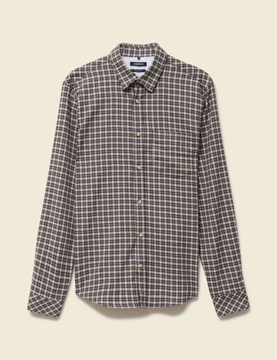 Chemise col classique manches longues vert kaki homme