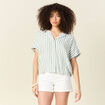 Chemise manches 3/4 vert olive femme