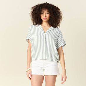 chemise manches 34 vert olive femme Chemise manches 3/4 vert olive femme