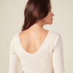 Pull manches courtes creme femme