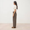 Pantalon droit taille haute taupe femme