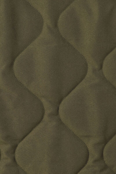 Parka doublée à capuche vert kaki femme
