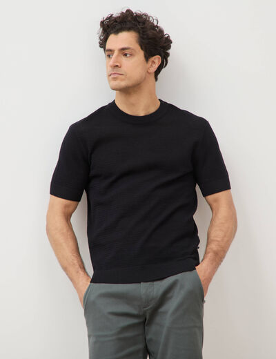 T-shirt en coton manches courtes noir homme