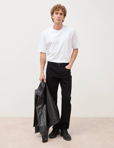 Jeans straight longueur 32 denim noir homme