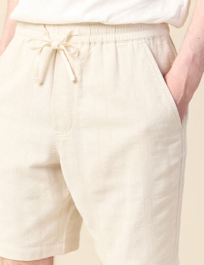 Bermuda droit à coulisse ecru homme