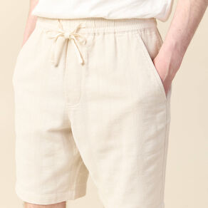 bermuda droit a coulisse ecru homme Bermuda droit à coulisse ecru homme