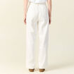 Jeans large à pinces denim blanc femme