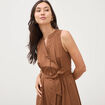 Robe en coton sans manches marron femme