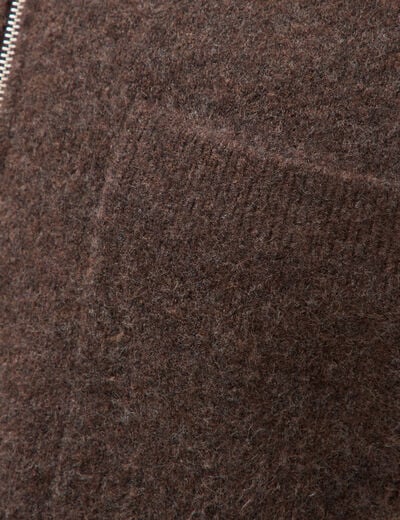Pull droit manches longues marron fonc&eacute; homme