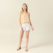 Blouse sans manches jaune paille femme