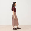 Jupe longue &eacute;vas&eacute;e fluide violet femme