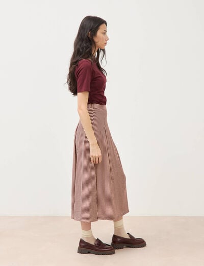 Jupe longue &eacute;vas&eacute;e fluide violet femme
