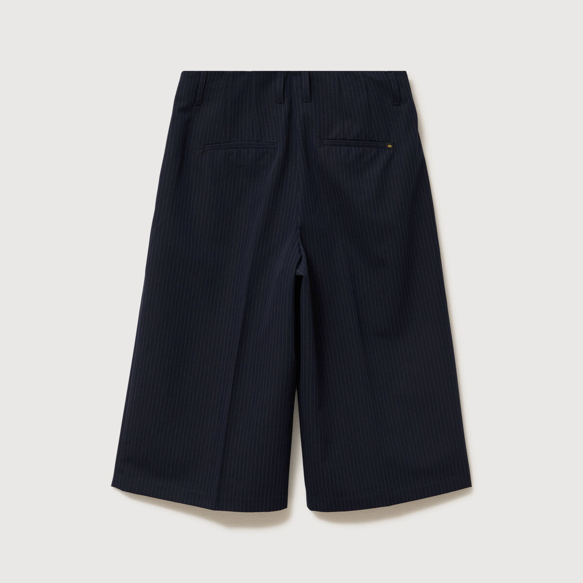 Bermuda large taille haute bleu marine femme