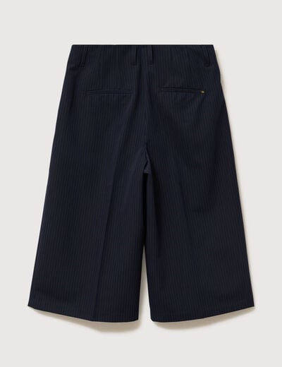 Bermuda large taille haute bleu marine femme