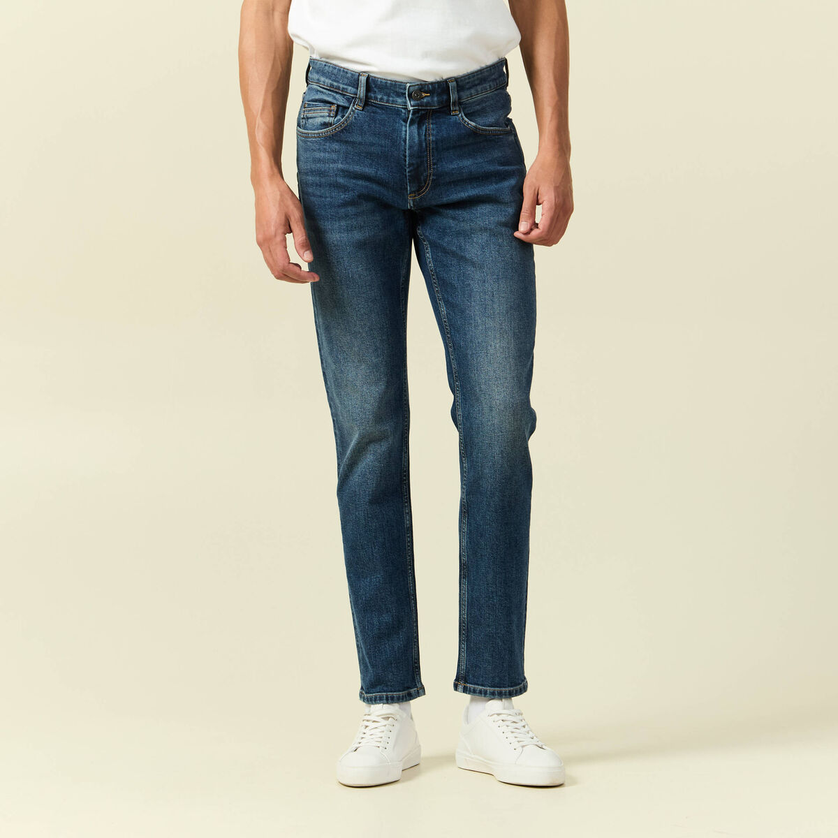 Jeans slim 5 poches longueur 32 denim dirty homme