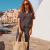 Polo manches courtes noir femme