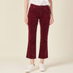 Pantalon bootcut velours prune femme