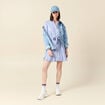 Robe patineuse courte manches longues bleu femme