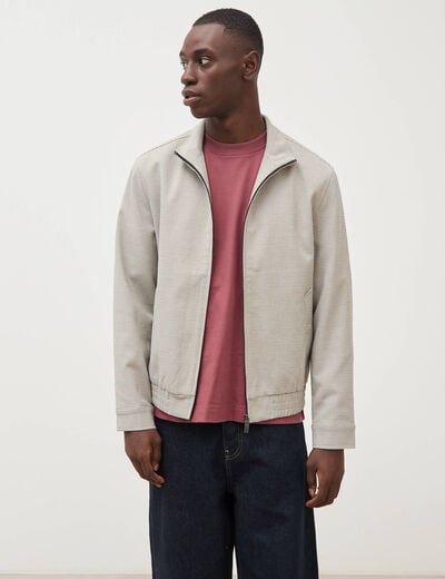 Blouson col montant manches longues gris homme