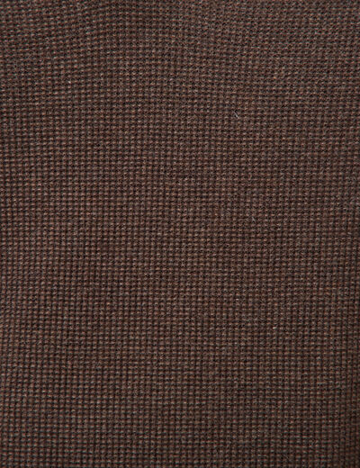 Pull droit col polo manches longues marron homme