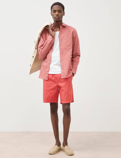 Chemise manches longues rose homme