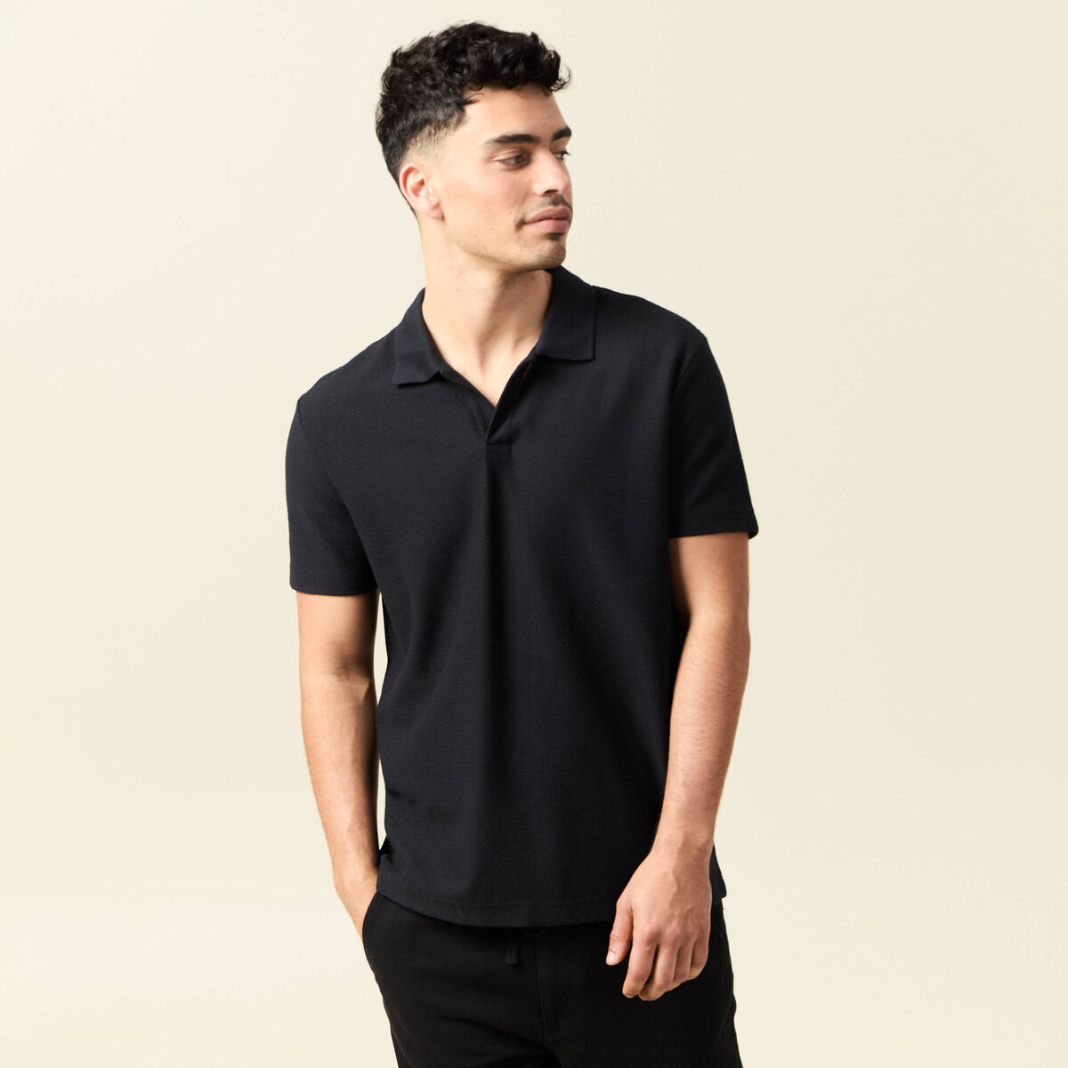 Polo manches courtes noir homme