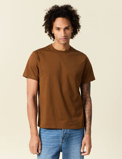 T-shirt éco-responsable marron homme