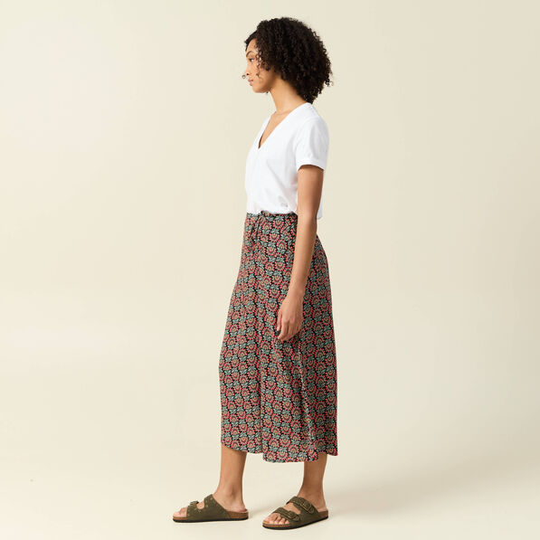 Jupe longue portefeuille noir femme