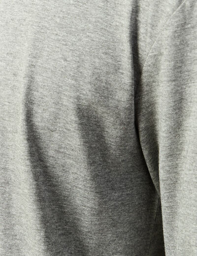 T-shirt en coton manches longues gris homme