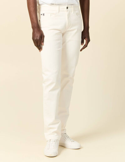 Jeans straight homme used L34 denim blanc homme
