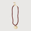 Collier marron cognac femme