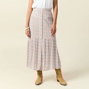 jupe longue evasee blanc femme Jupe longue évasée blanc femme
