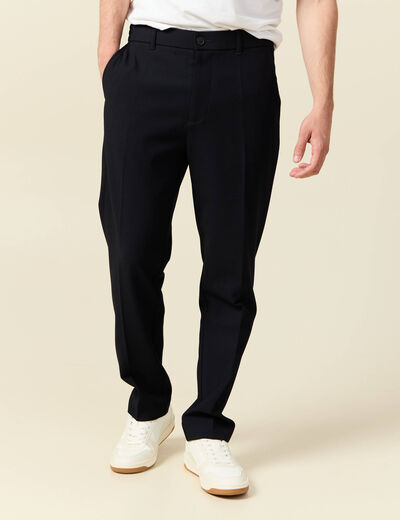 Pantalon droit longueur 32 bleu marine homme