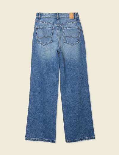 Jeans large taille haute denim stone femme