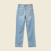 Jeans straight taille haute 7/8&egrave;me denim baby bleu femme