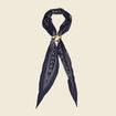Foulard en coton bleu marine femme