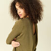 T-shirt manches longues vert kaki femme