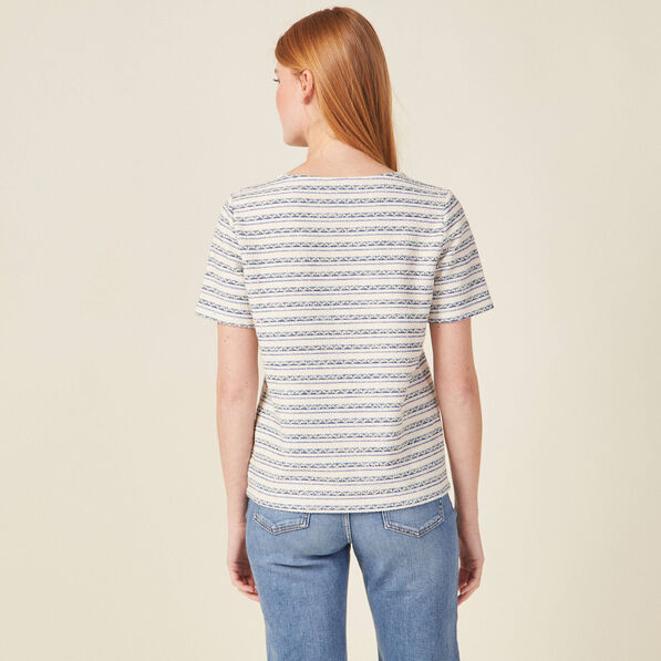 t shirt manches courtes bleu fonce femme T-shirt manches courtes bleu foncé femme