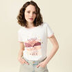 T-shirt manches courtes ivoire femme