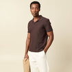 Polo manches courtes marron fonc&eacute; homme