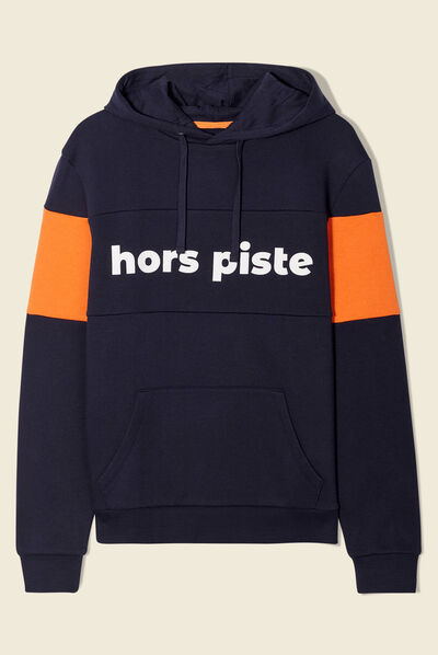 Sweat à capuche bleu marine homme