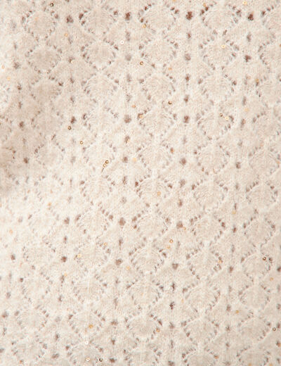 Pull manches longues col bateau creme femme