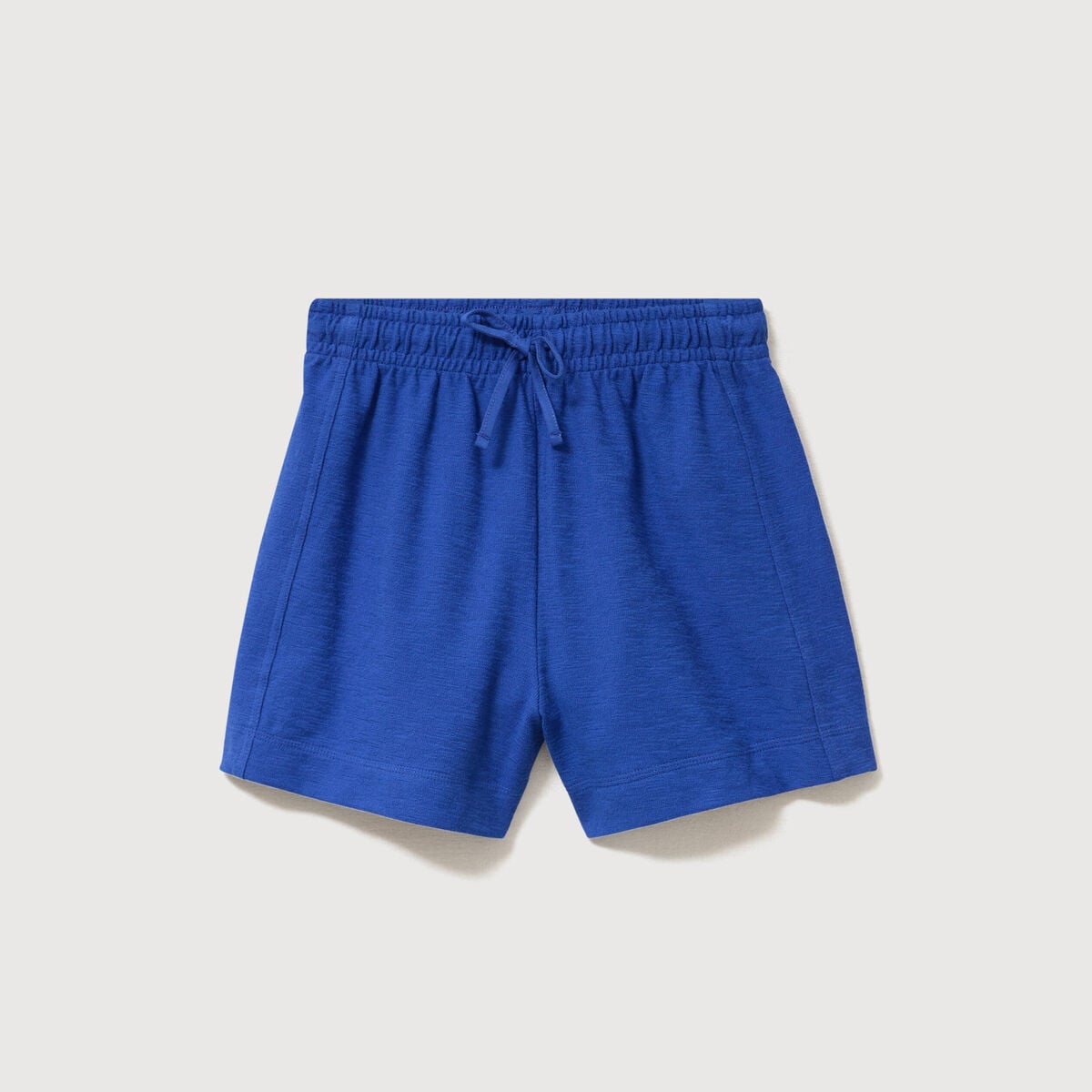 Short taille haute en maille ray&eacute;e bleu electrique femme