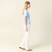 T-shirt manches courtes bleu clair femme