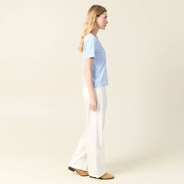 t shirt manches courtes bleu clair femme T-shirt manches courtes bleu clair femme